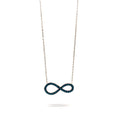 Sterling Silver Infinity Pendant with Blue Stones Necklace and luxurious gift box - Naked Nation UK