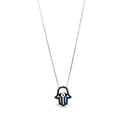 Sterling Silver Mediterranean Hamsa Hand and Turkish Eye (Evil Eye) Pendant - Naked Nation UK