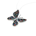 Sterling Silver Multi Coloured Cubic Zirconia Butterfly Necklace by Naked Nation - Naked Nation UK