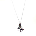 Sterling Silver Multi Coloured Cubic Zirconia Butterfly Necklace by Naked Nation - Naked Nation UK