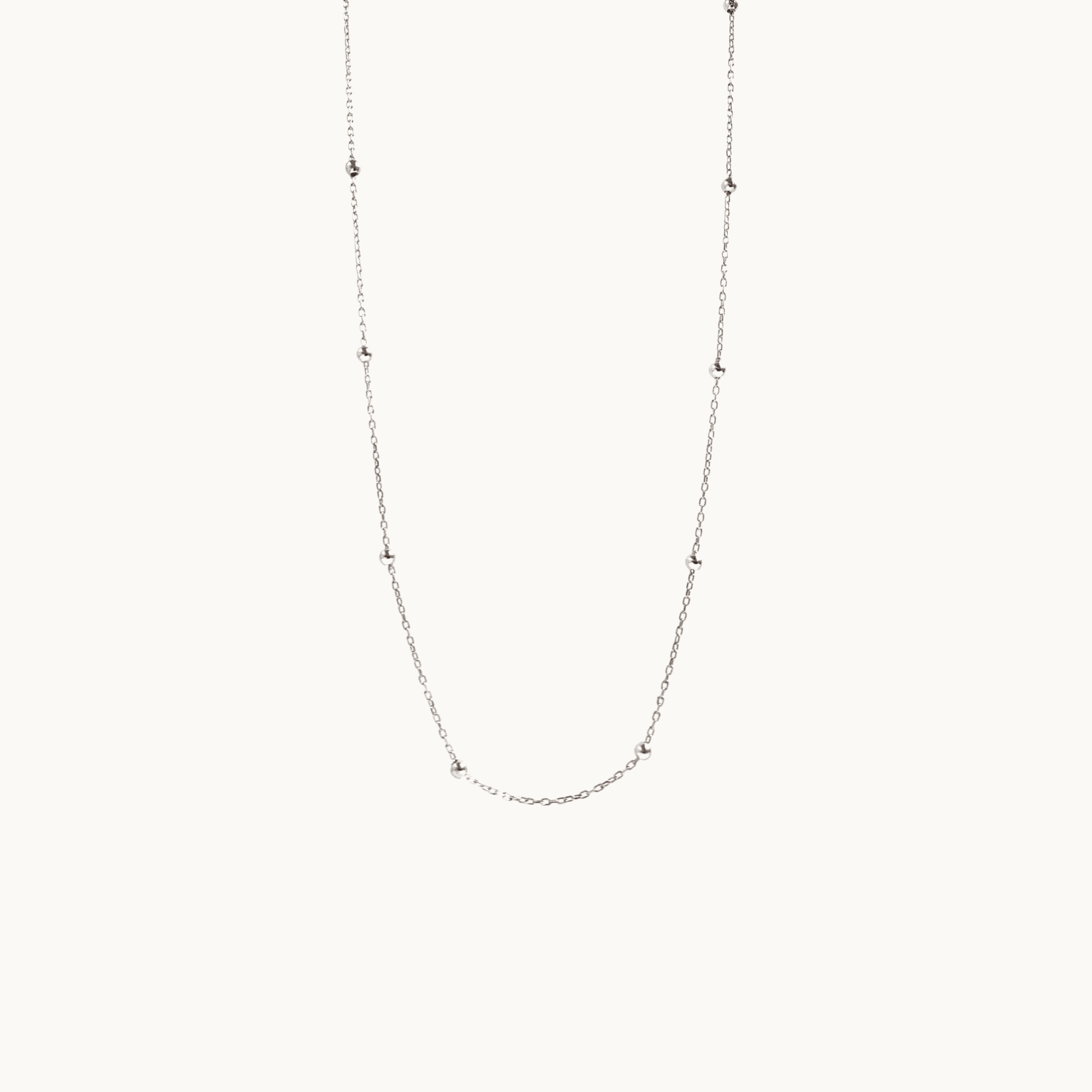 Beaded sales silver necklace