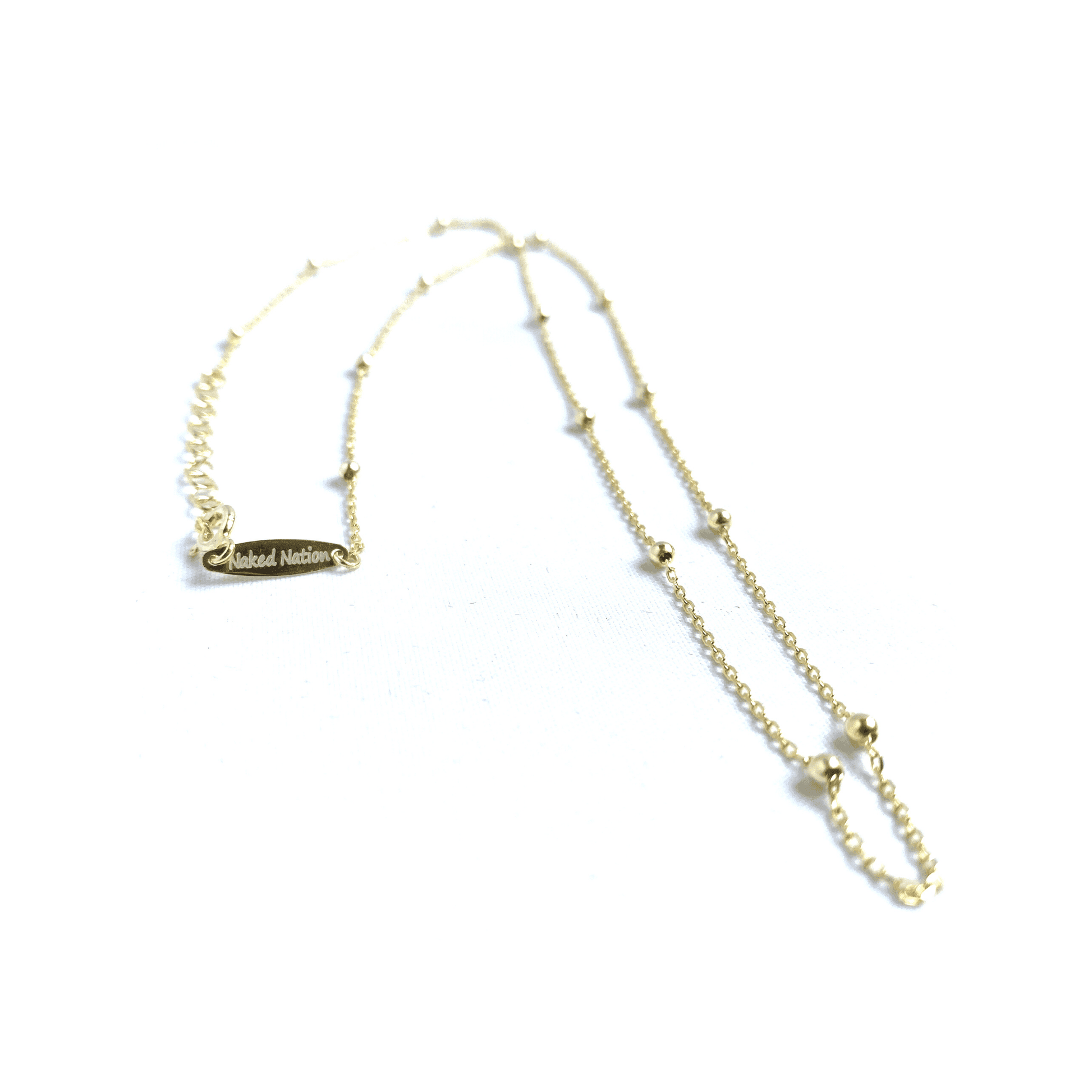 Sterling Silver Necklace. Silver, Rose Gold and Gold beaded necklace - Naked Nation UK