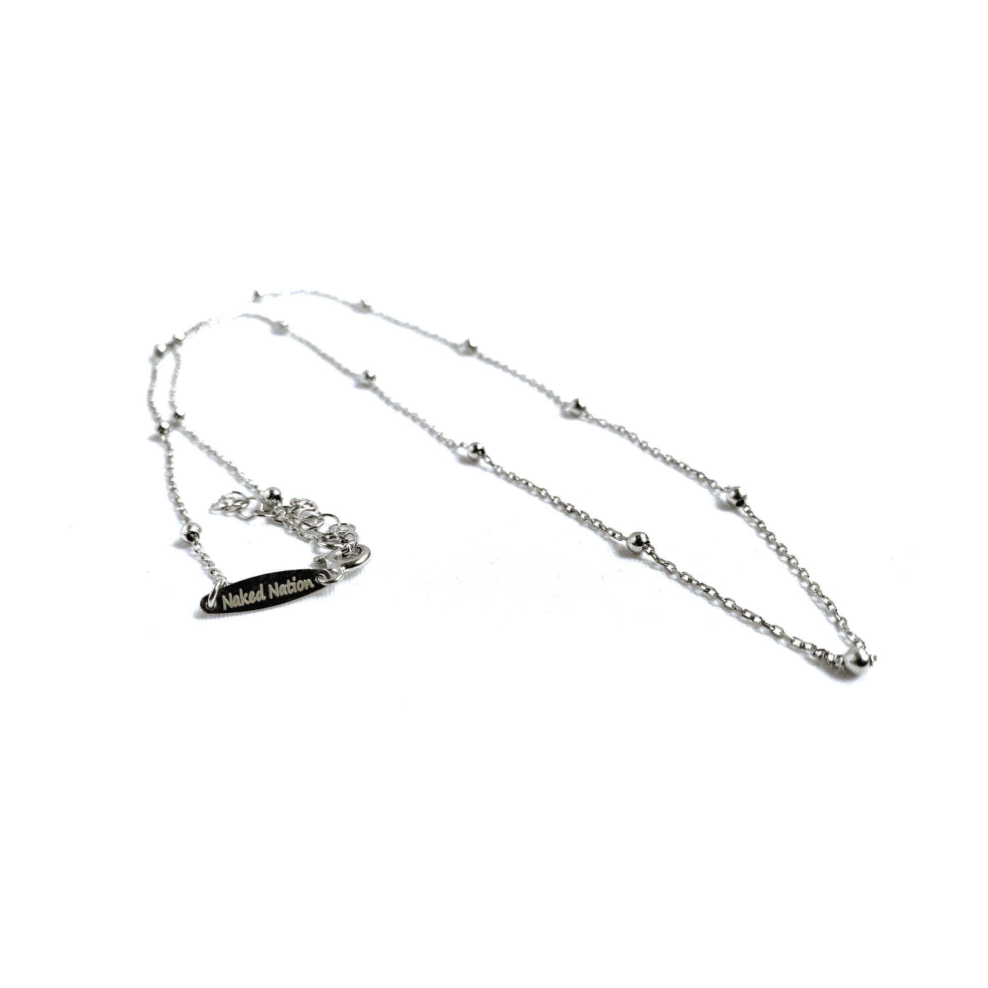 Sterling Silver Necklace. Silver, Rose Gold and Gold beaded necklace - Naked Nation UK