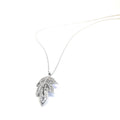 Sterling Silver Necklace with Cubic Zirconia Leaf Design Pendant - Naked Nation UK