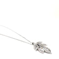 Sterling Silver Necklace with Cubic Zirconia Leaf Design Pendant - Naked Nation UK