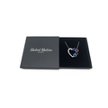 Sterling Silver Necklace with Small Black Pink and Blue Hearts Pendant by Naked Nation - Naked Nation UK