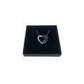 Sterling Silver Necklace with Small Black Pink and Blue Hearts Pendant by Naked Nation - Naked Nation UK