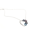 Sterling Silver Necklace with Small Black Pink and Blue Hearts Pendant by Naked Nation - Naked Nation UK