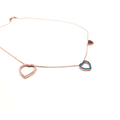 Sterling Silver Rose Gold Triple Heart Cubic Zirconia Pendant Necklace - Naked Nation UK