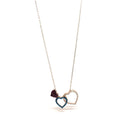 Sterling Silver Rose Gold Triple Heart Cubic Zirconia Pendant Necklace - Naked Nation UK