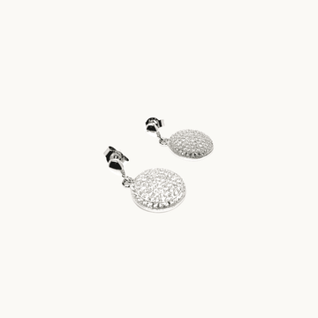 Sterling Silver Round Stud Earrings with Cubic Zirconia Stones - Naked Nation UK