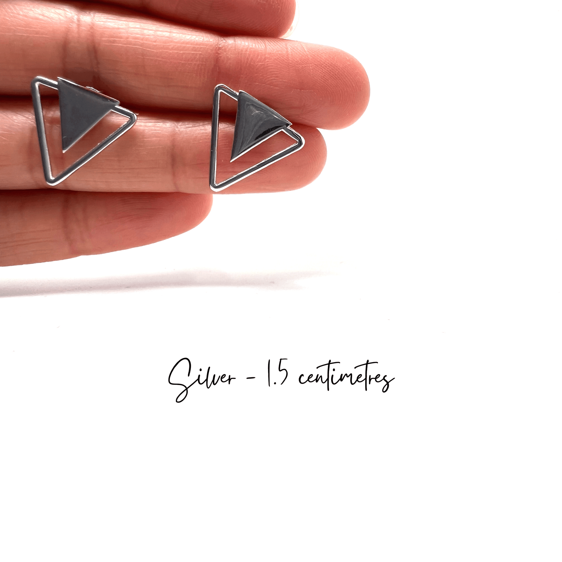 Stud Earrings Silver, Geometric Sterling Silver Earrings - Naked Nation UK