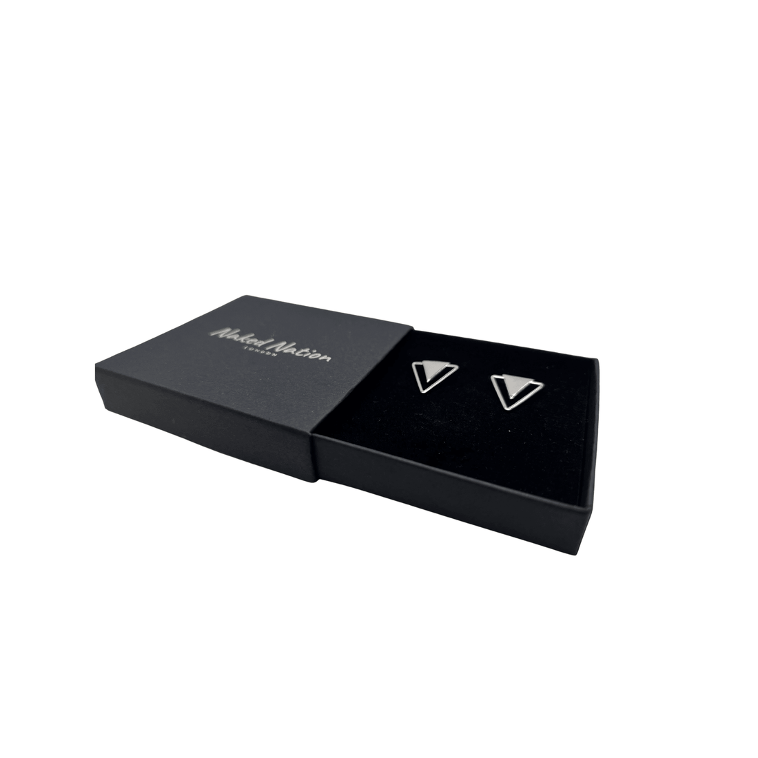 Stud Earrings Silver, Geometric Sterling Silver Earrings - Naked Nation UK