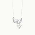 Stunning 925 Sterling Silver Angel with Crystals Necklace - Naked Nation UK