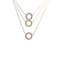 Three Tone Crystals, 925 Sterling Silver Necklace - Naked Nation UK