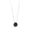 Turkish Design Blue with Stones Pendant Necklace - Rose Gold and Silver. - Naked Nation UK