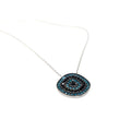 Turkish Design Blue with Stones Pendant Necklace - Rose Gold and Silver. - Naked Nation UK