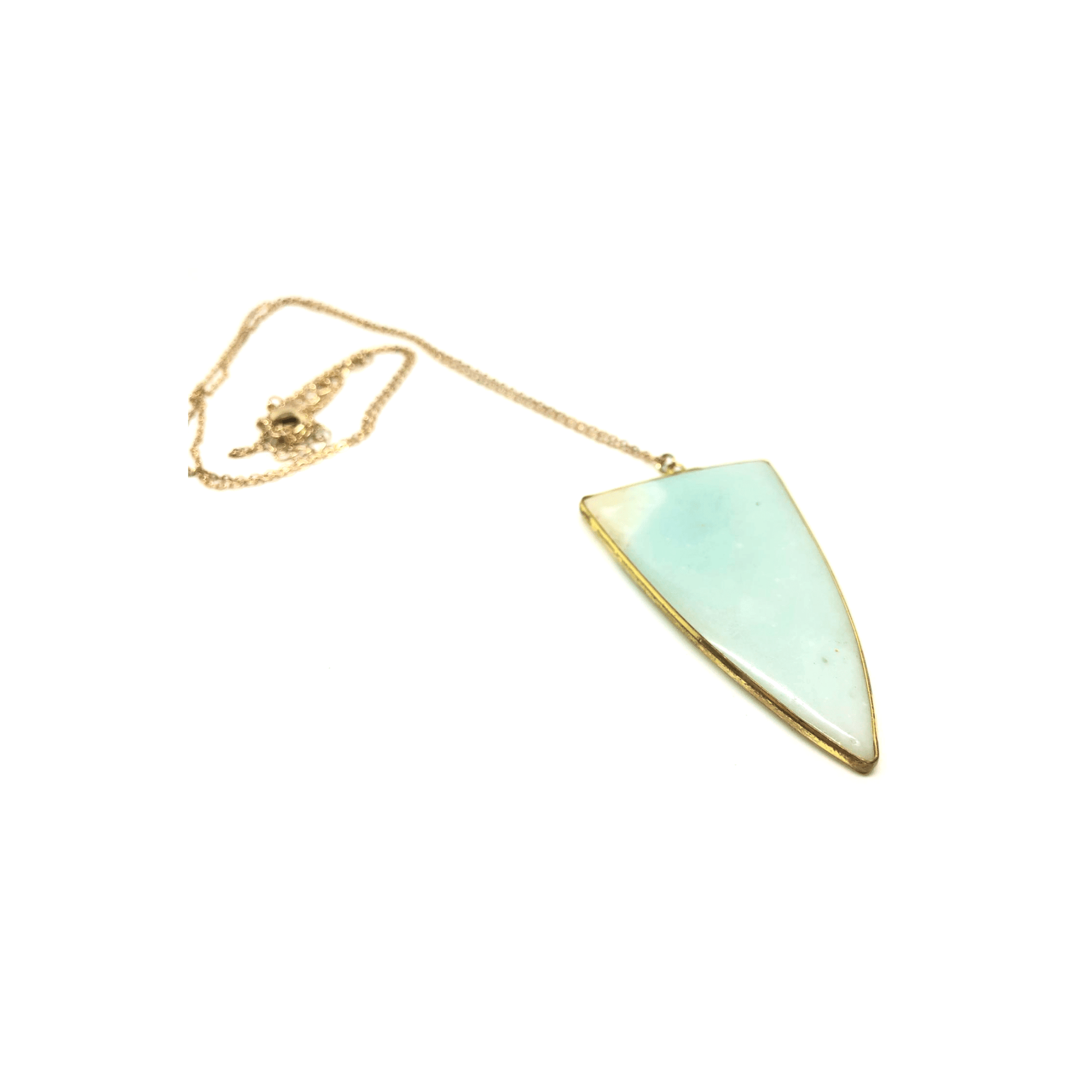 Turquoise Long Triangle Pearl Necklace - Naked Nation UK