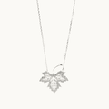 Winter Necklace, Crystal Leaf Necklace, 925 Sterling Silver - Naked Nation UK