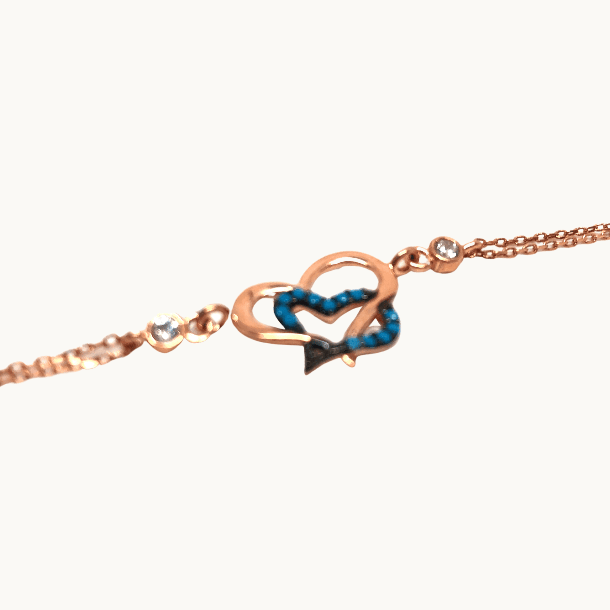 Women's Sterling Silver Blue Heart Bracelet with Crystals - Naked Nation UK