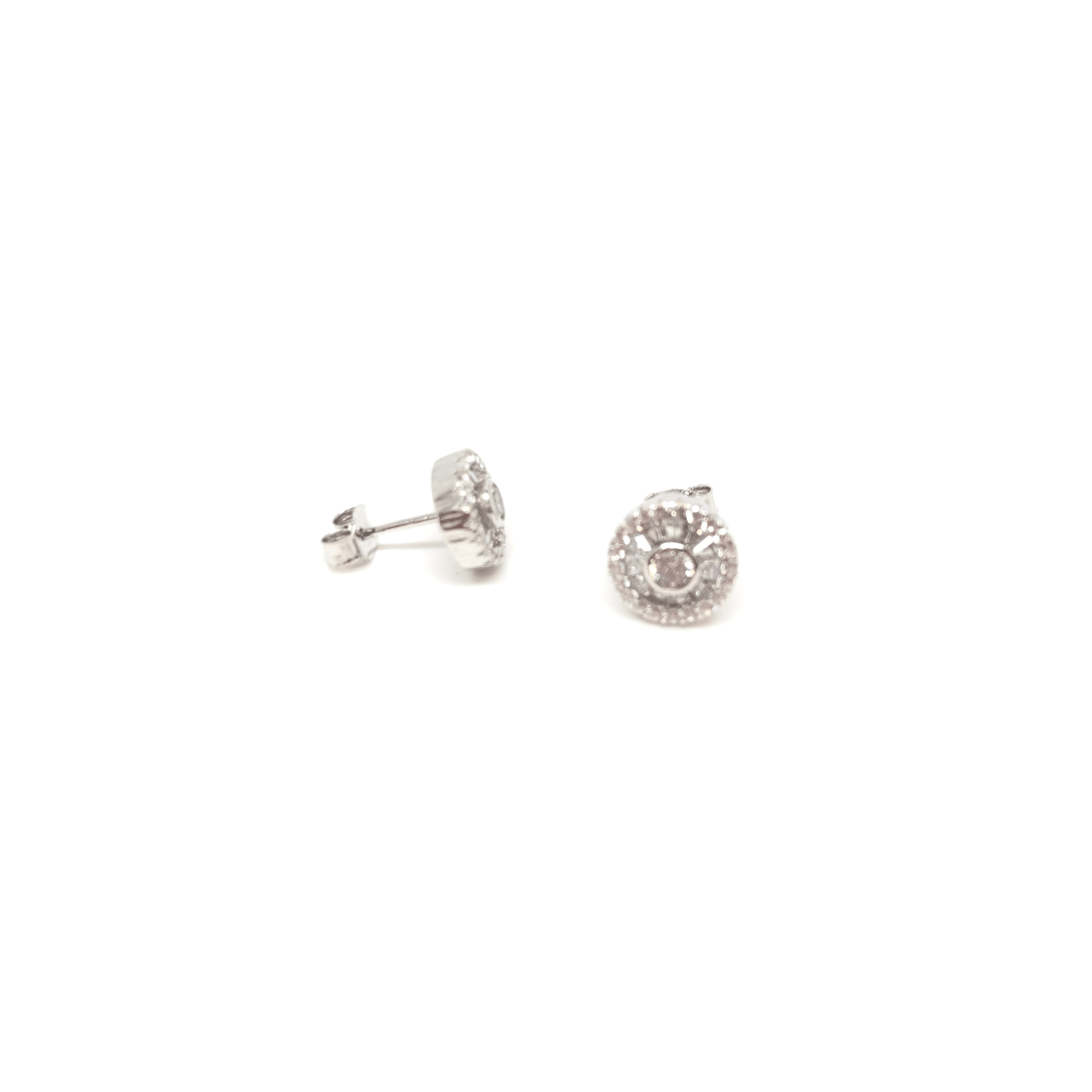 925 Sterling Silver Crystals Stud Earrings Wedding Earrings, Italian Design - Naked Nation UK