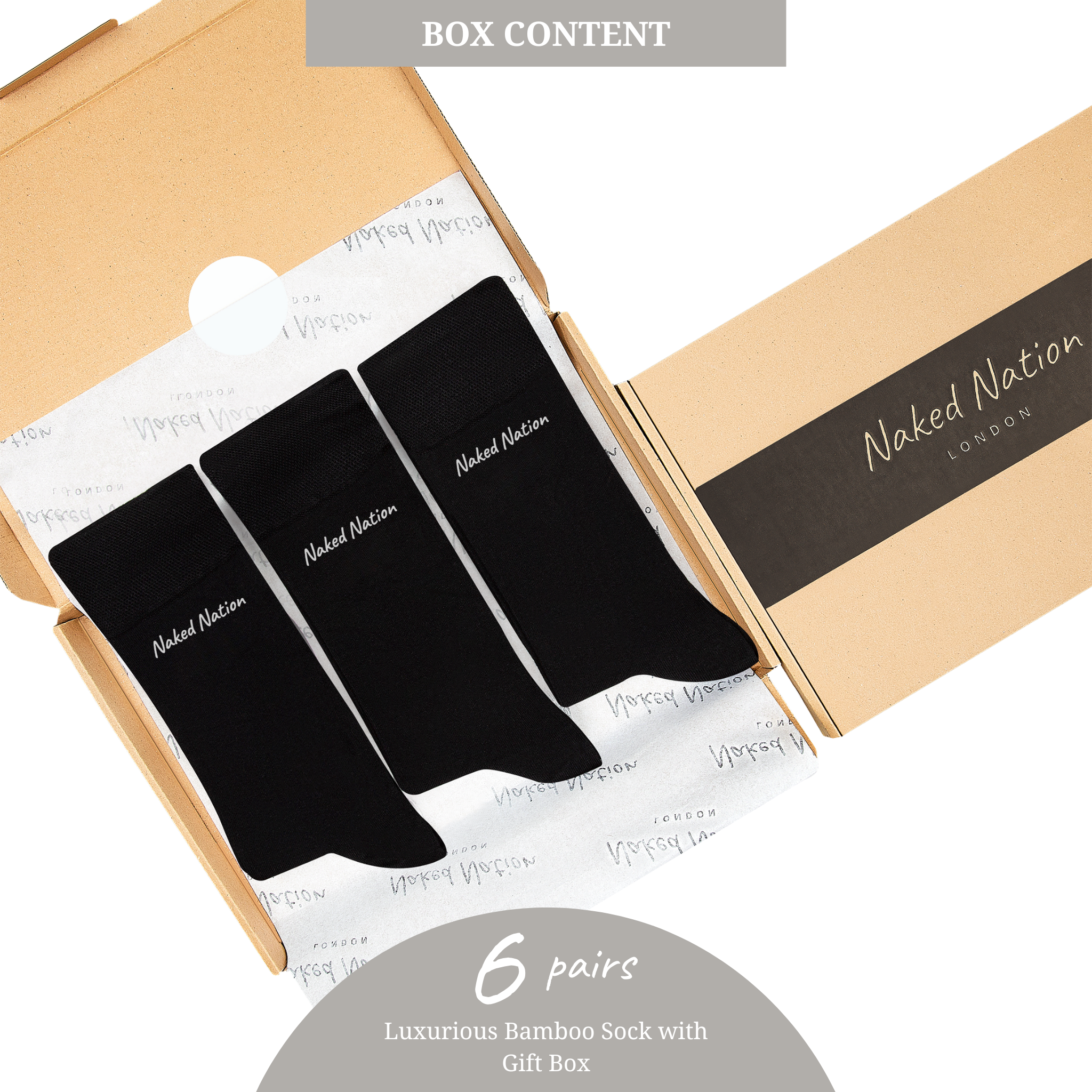 6 Pairs Soft Crew Bamboo Socks – Premium Comfort & Fit