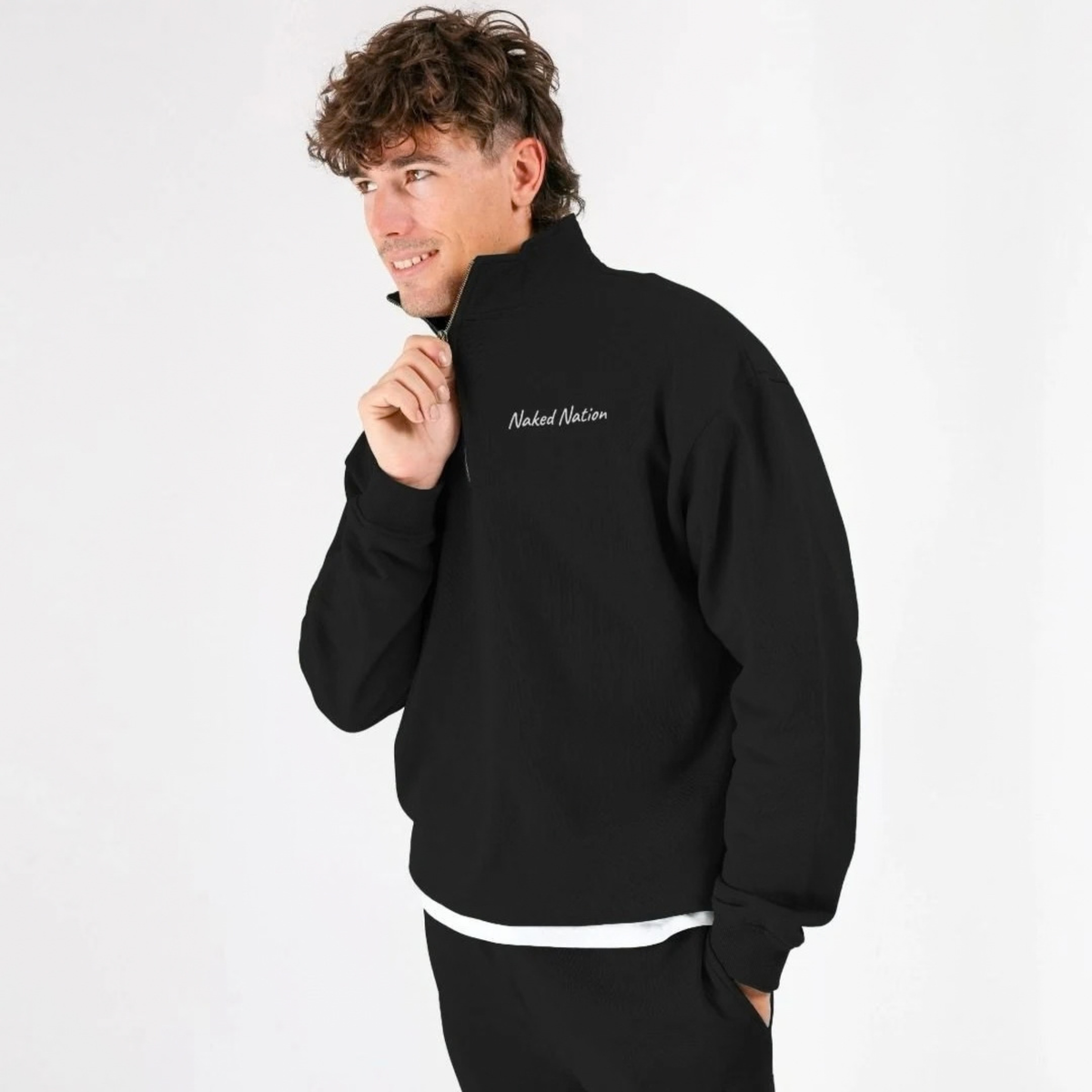 Unisex Organic Cotton Quarter Zip Sweatshirt | High Neck