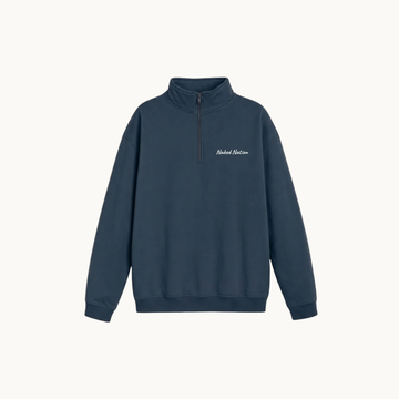 Unisex Organic Cotton Quarter Zip Sweatshirt | High Neck