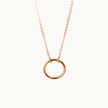 Silver Circle Necklace, Sterling Silver Ring Necklace, Geometric Necklace, Simple Dainty Necklace, Delicate Necklace