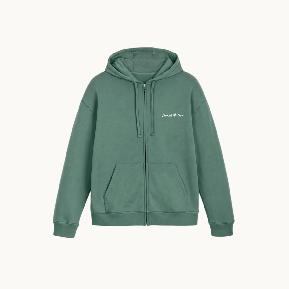 Unisex Organic Cotton Full Zip Hoodie | Brushed Fleece