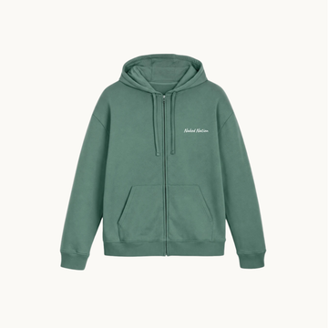 Unisex Organic Cotton Full Zip Hoodie | Brushed Fleece