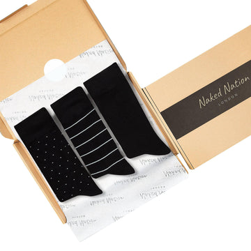 Bamboo Socks, 3 Pairs Super Soft Crew Socks - Naked Nation UK