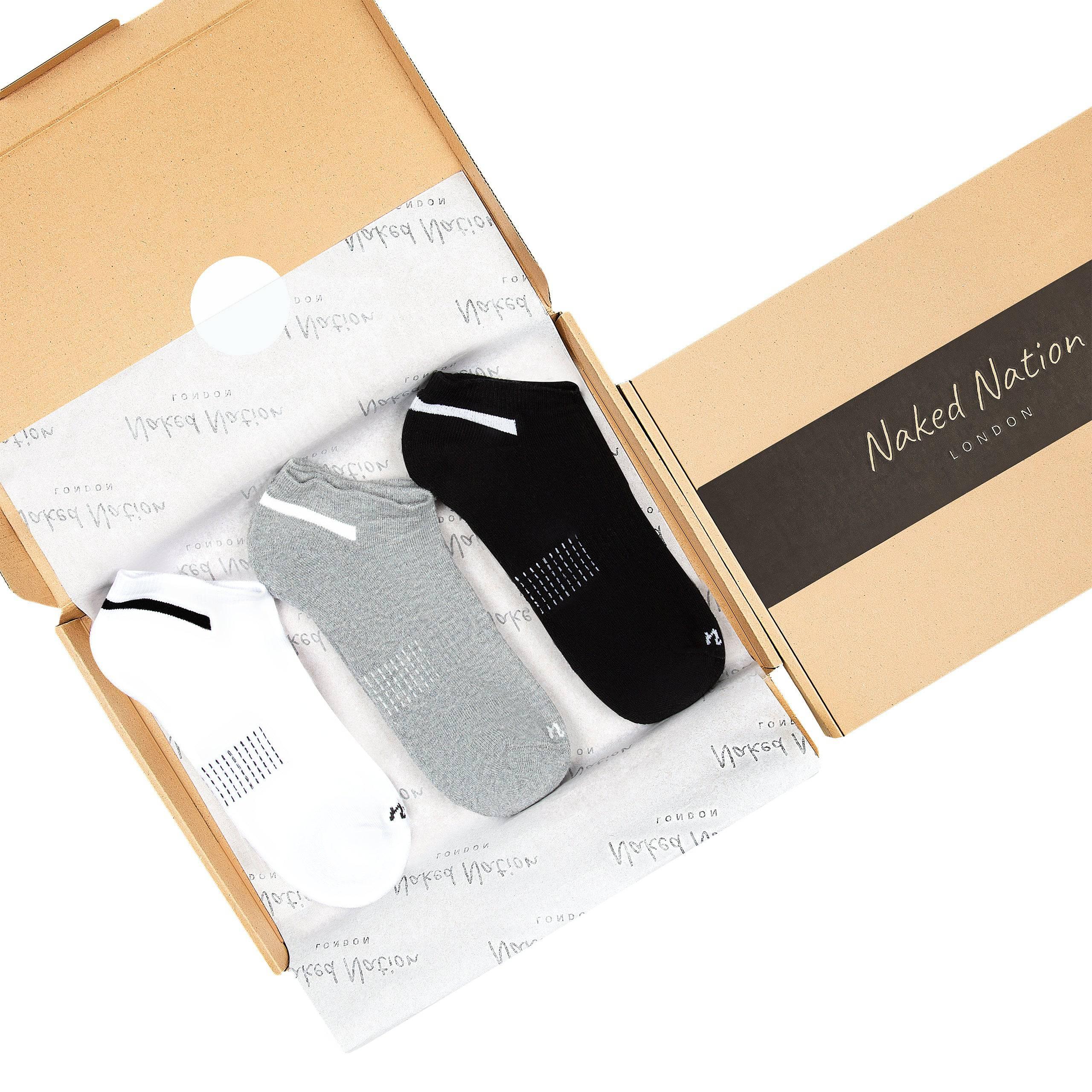 Bamboo Trainer  Socks, Ankle Height, Anti Blister, Sport Socks for Cycling. Running & Gym - Naked Nation UK