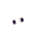 Beautiful Sterling Silver Drop Stud Earrings. Red, Purple and White Available - Naked Nation UK