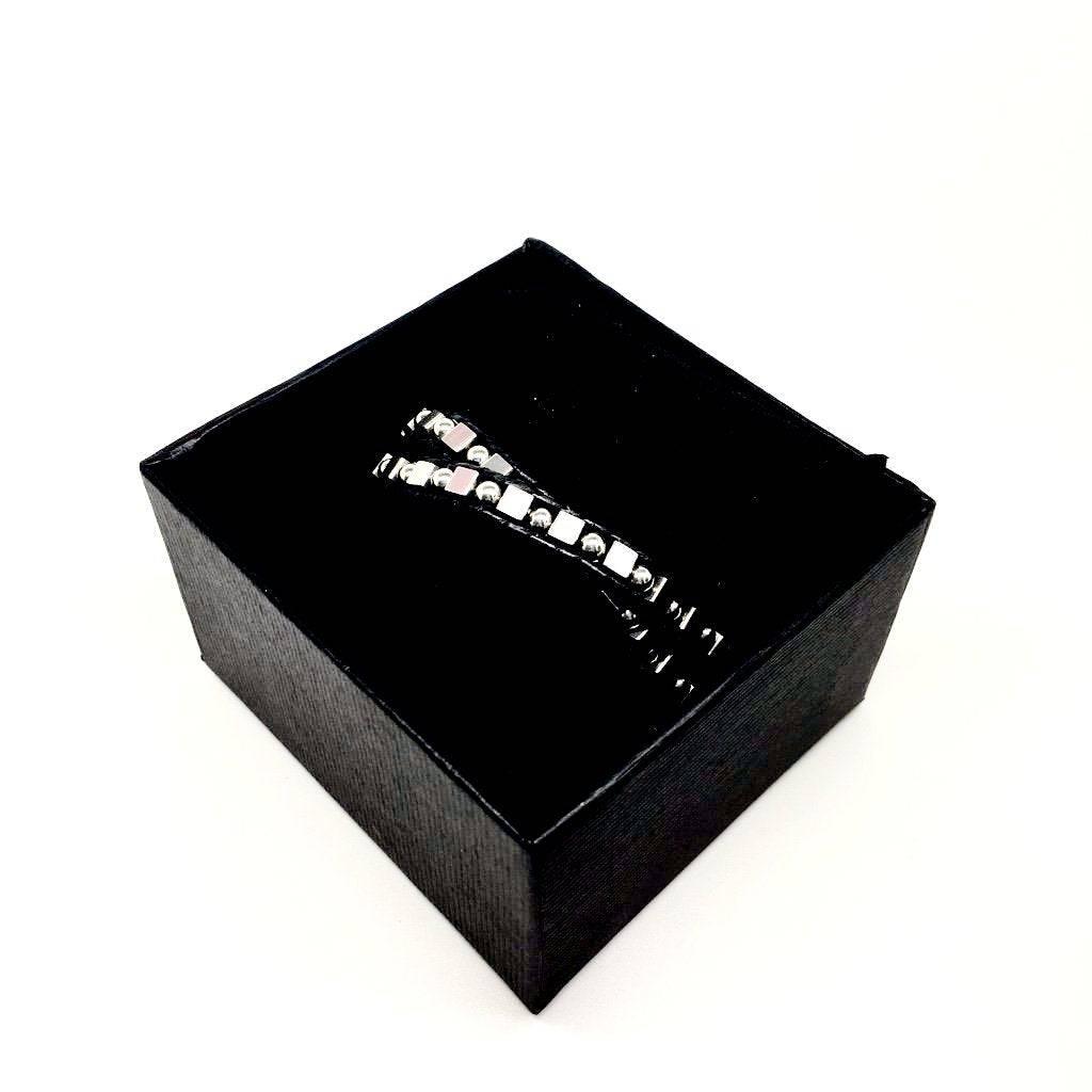 Black & Brown Leather Stainless Steel Bracelet with luxurious gift box - Naked Nation UK