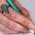 Chrysocolla Gemstone Ring, Adjustable ring for harmony, purification and hope - Naked Nation UK