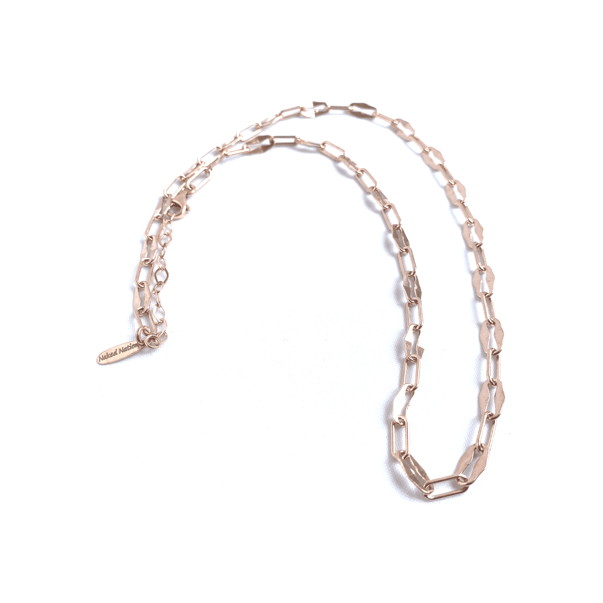 Circular Curb Chain, 925 Sterling Silver Rose Gold Necklace by Naked Nation - Naked Nation UK