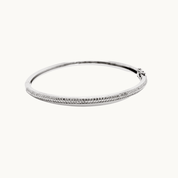 Clear 925 Sterling Silver with Crystals Bangle with Luxurious Gift Box - Naked Nation UK