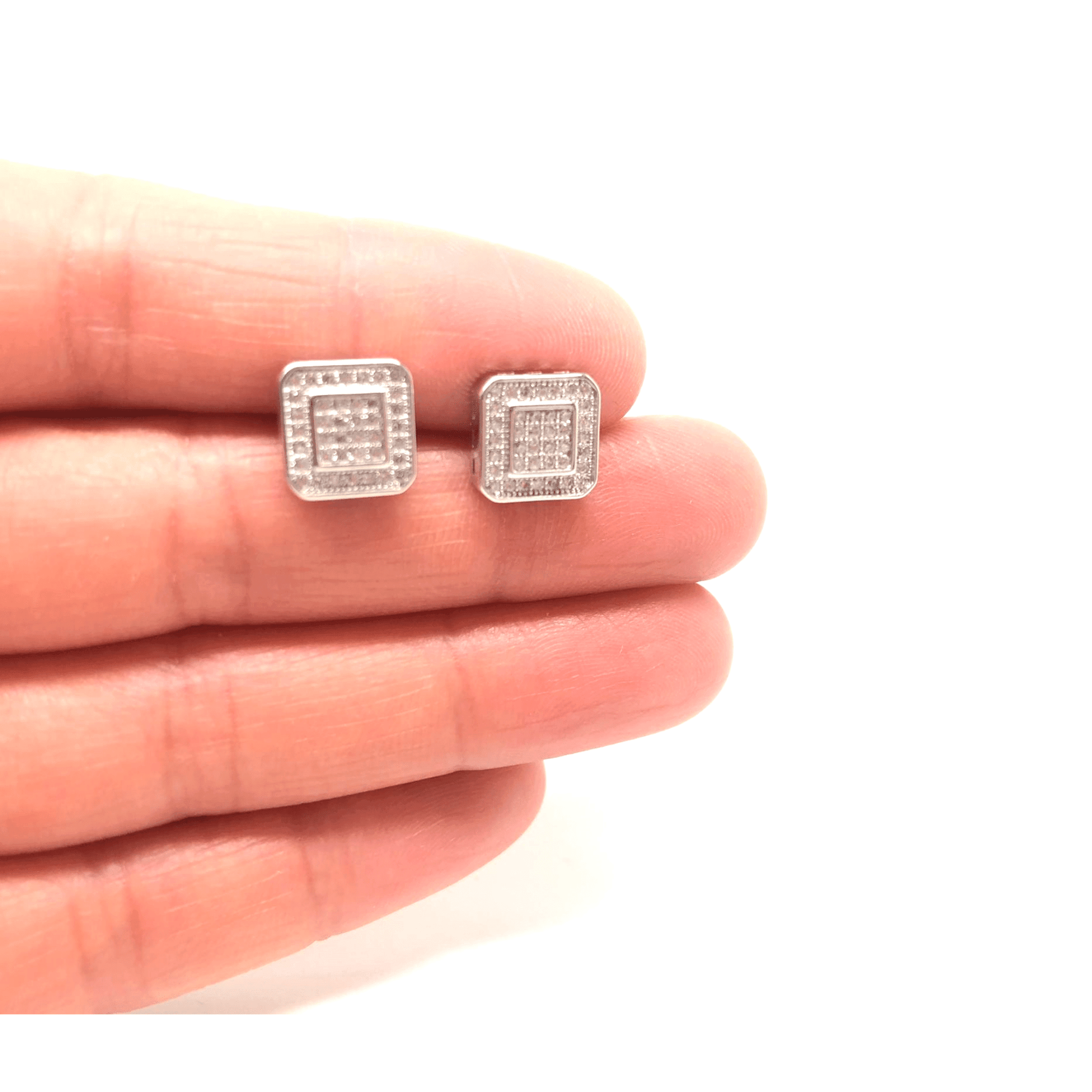 Clear Cubic Zirconia Stud Earrings - Naked Nation UK