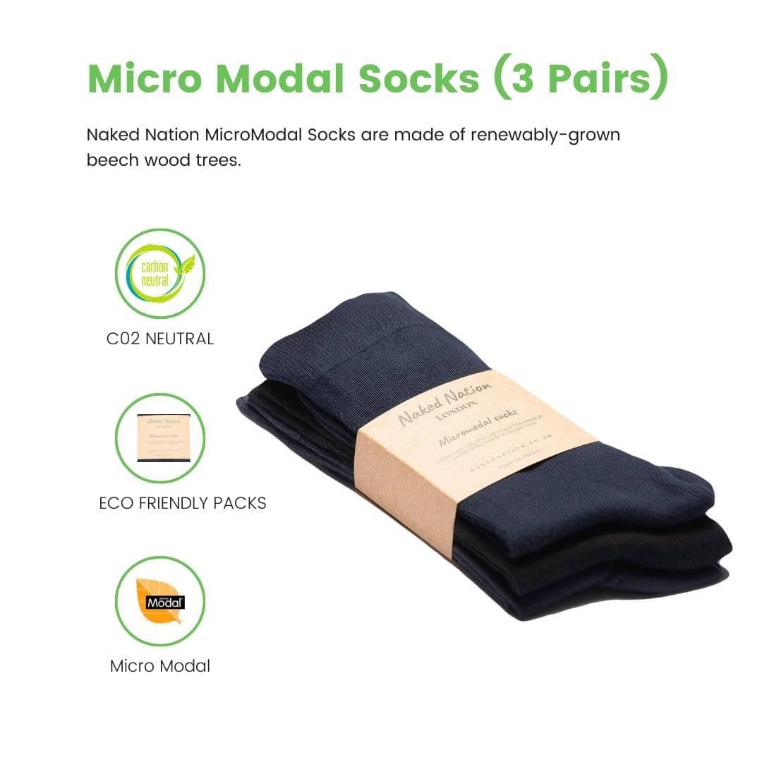 Core Compression Micro Modal Socks, 3x Pairs - Naked Nation UK