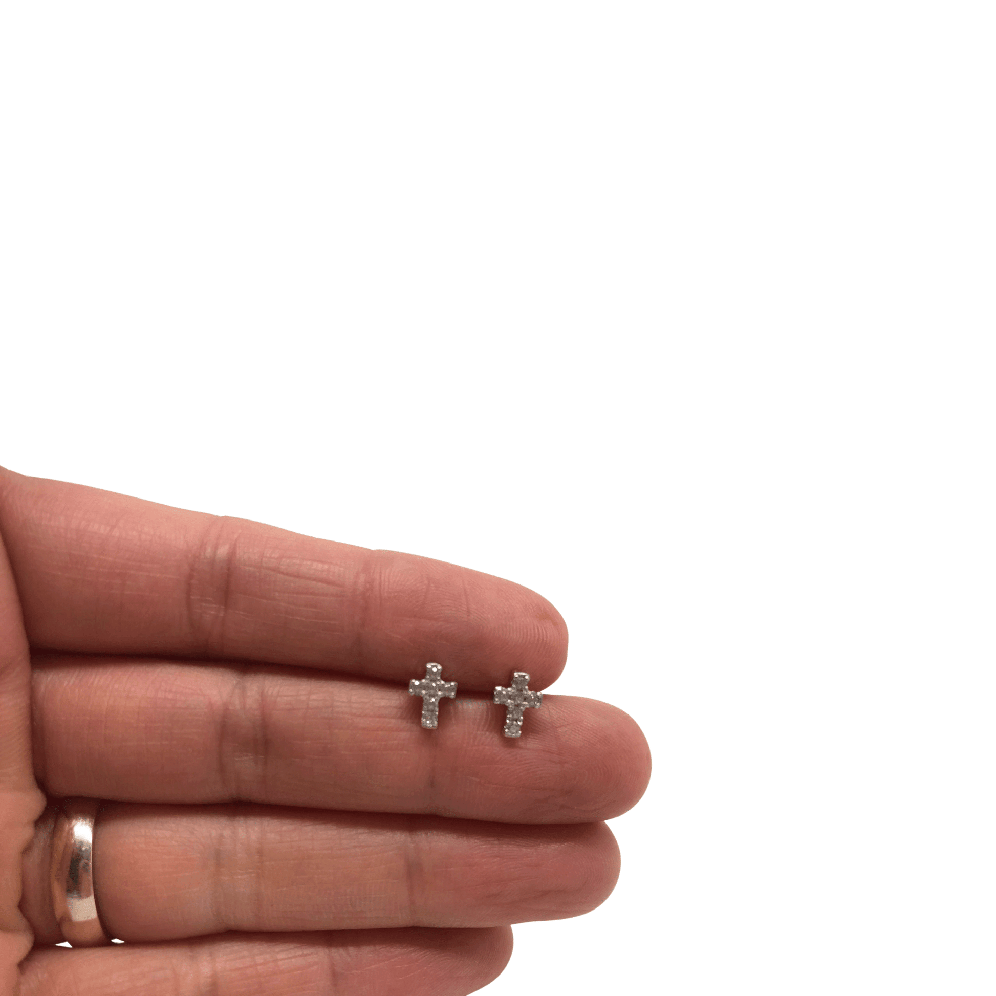 Cross Silver Earrings - Italian stud Earrings for Women, Cross jewellery - Naked Nation UK