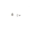 Dainty Sterling Silver and Rose Gold Cubic Zirconia Square Stud Earrings - Naked Nation UK