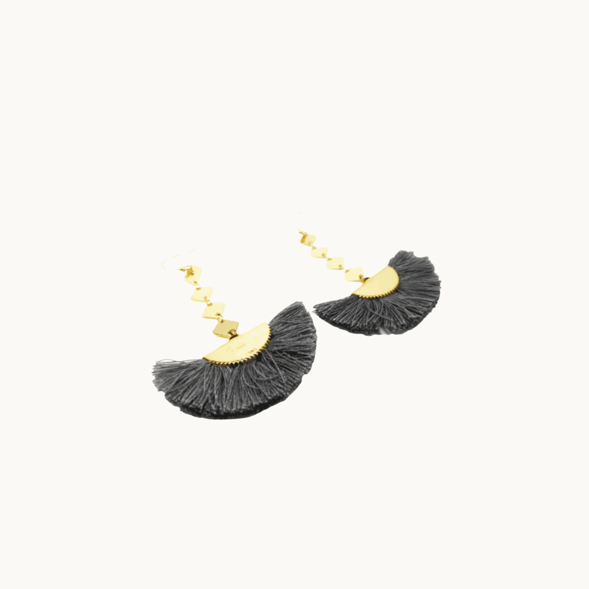 Gold and Grey Tassel Earrings - Naked Nation UK