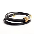 Italian Leather and Stainless Steel Bracelet with Magnetic Closure - Naked Nation UK