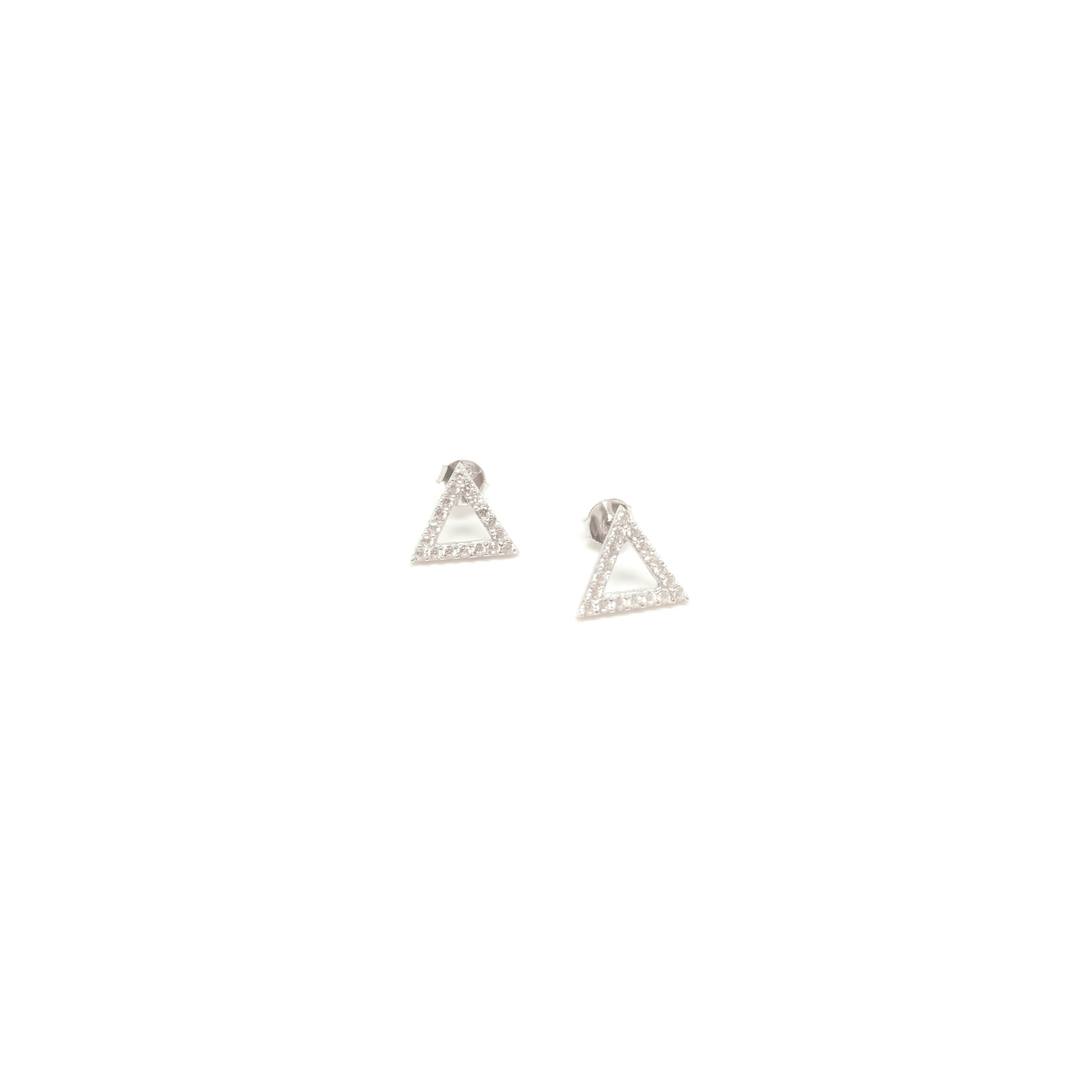 Italian Sterling Silver Triangle Stud Earrings - Naked Nation UK