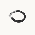Leather and Stainless Steel Black Bracelet with Magnetic closure - Naked Nation UK