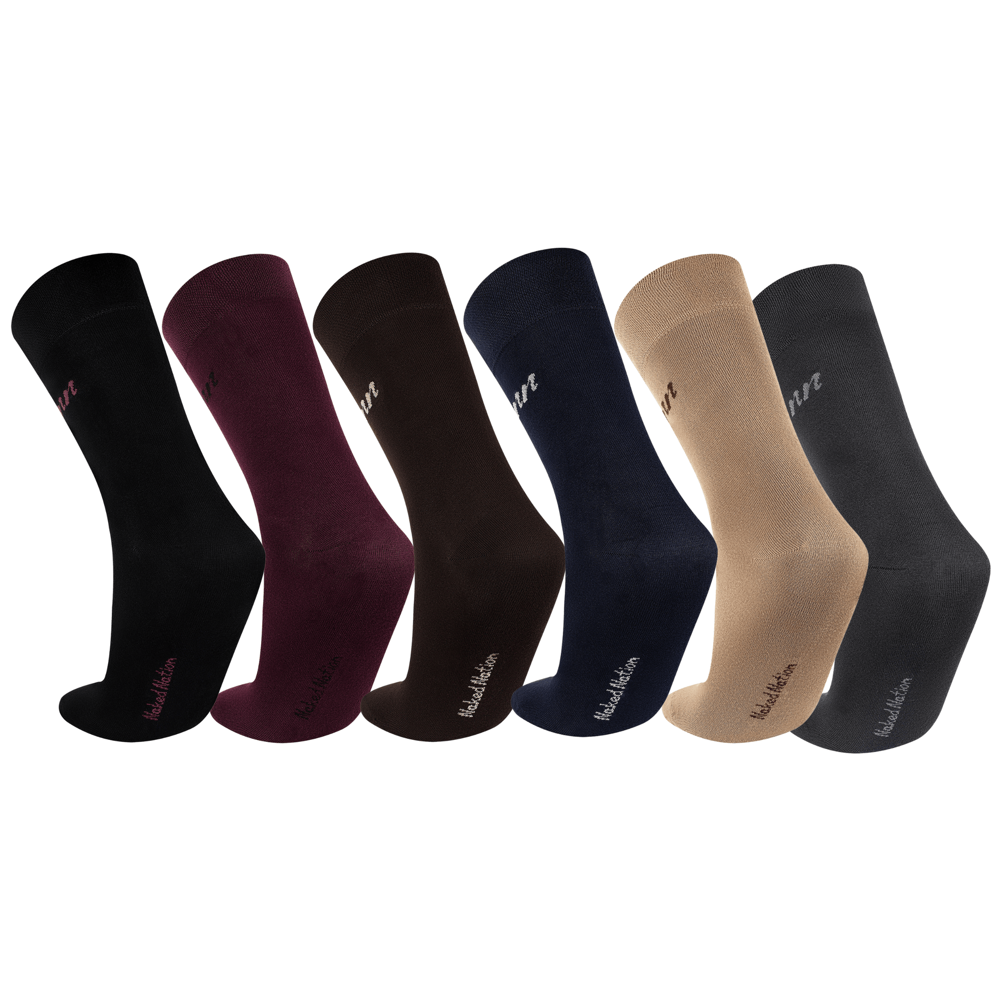 Luxurious Soft Top Crew Bamboo Socks, 6 Pairs - Naked Nation UK