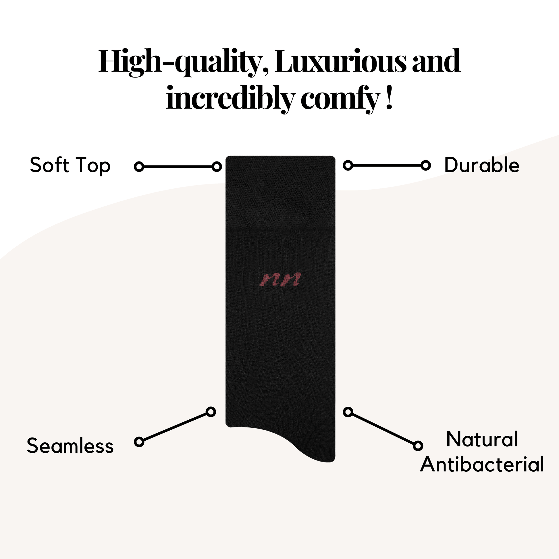 Luxurious Soft Top Crew Bamboo Socks, 6 Pairs - Naked Nation UK