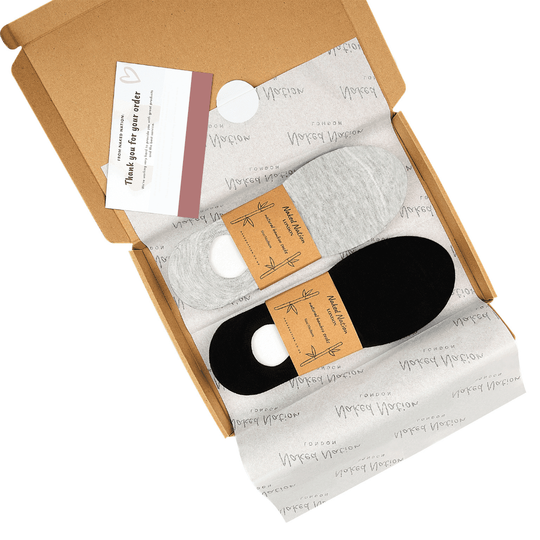 No Show Bamboo Trainer Socks, 6 Pairs Non-Slip Sport Socks - Naked Nation UK
