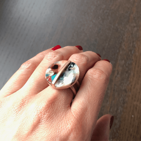 Pearl and Colourful Stones Rings - Naked Nation UK